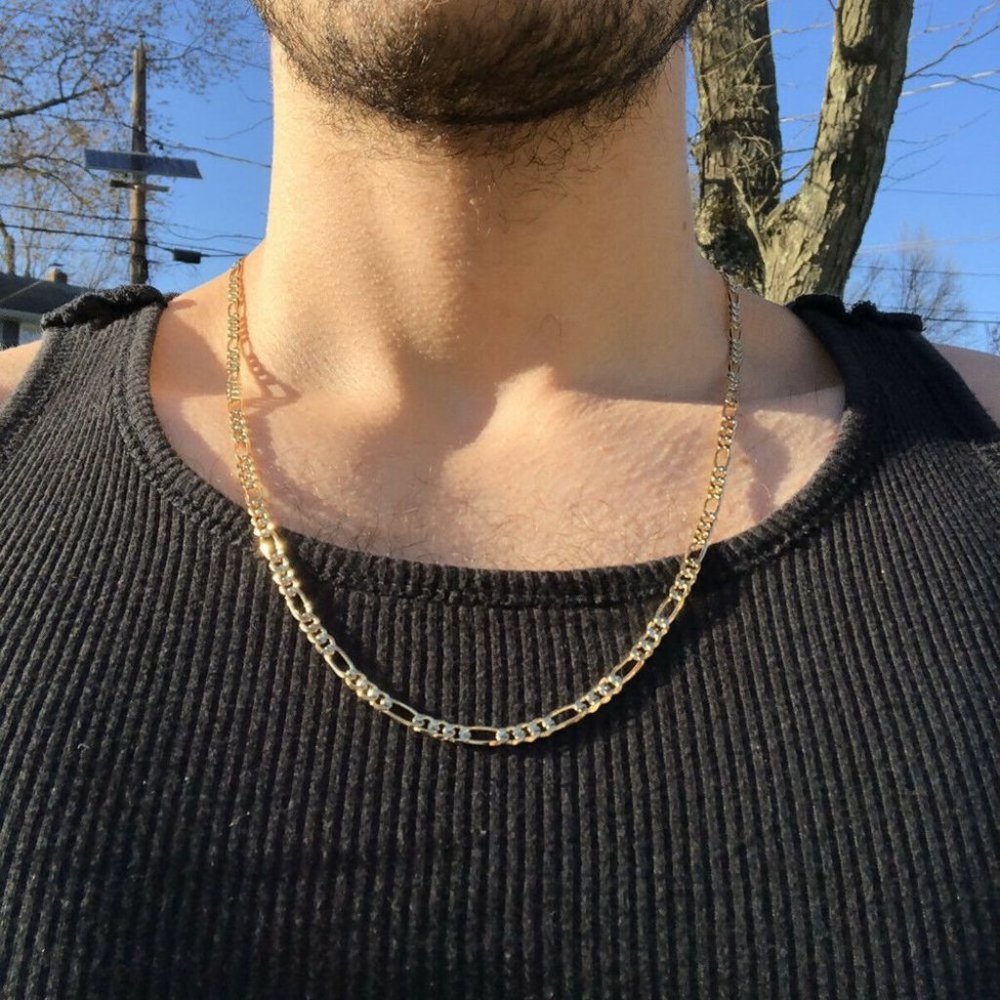 14k Gold Layered 24in 4mm Mens Chain Necklace